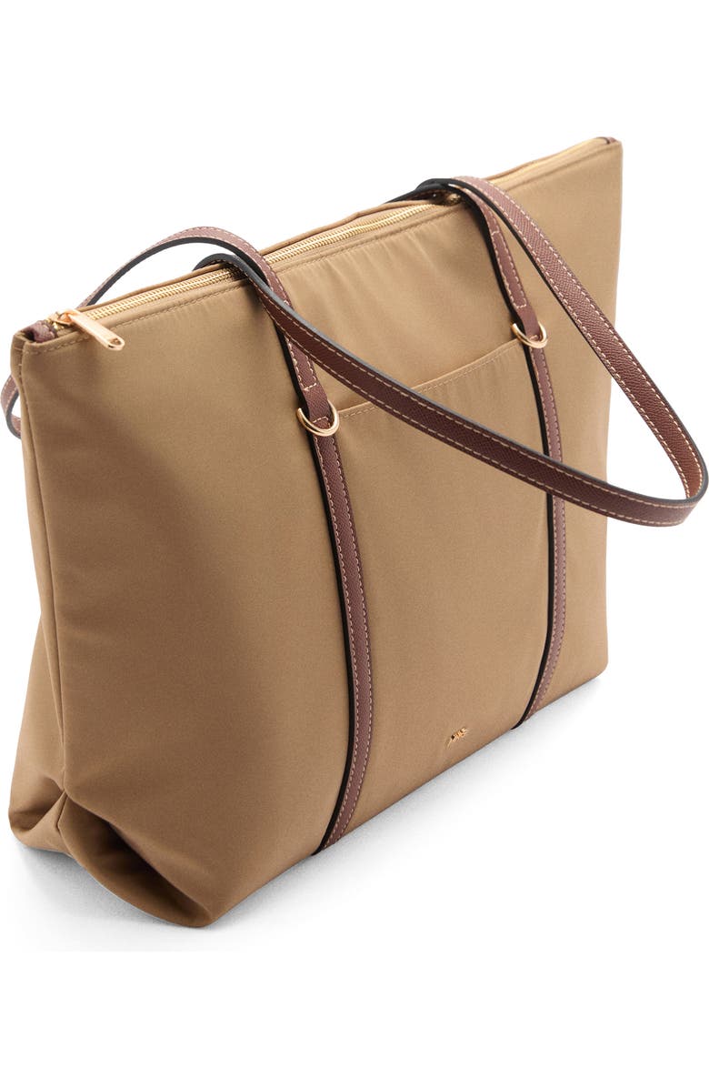 MANGO Nylon Shopper Bag, Alternate, color, Beige