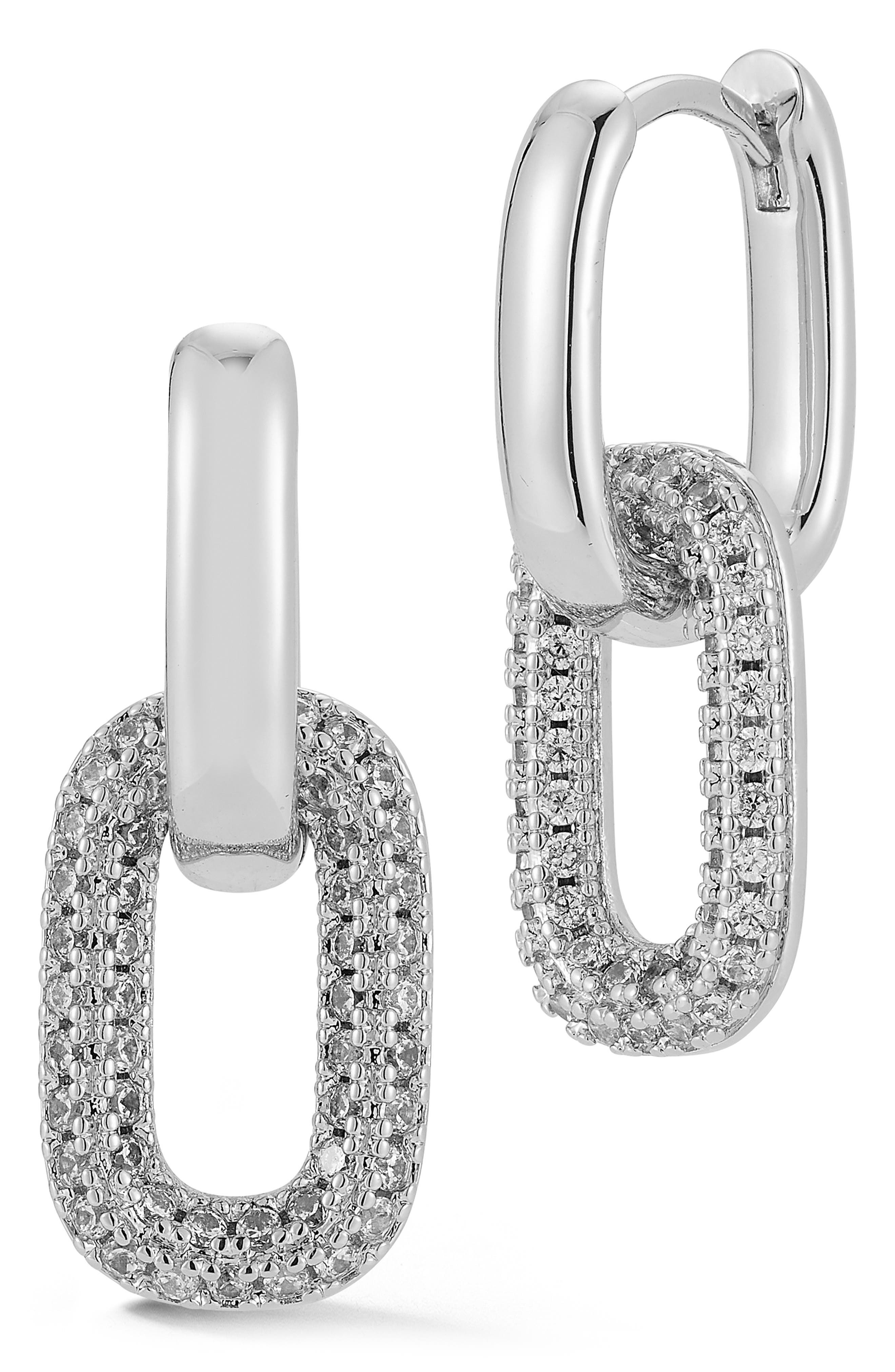 GLAZE JEWELRY Pavé Chain Link Drop Earrings
