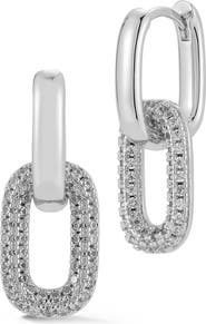 GLAZE JEWELRY Pavé Chain Link Drop Earrings