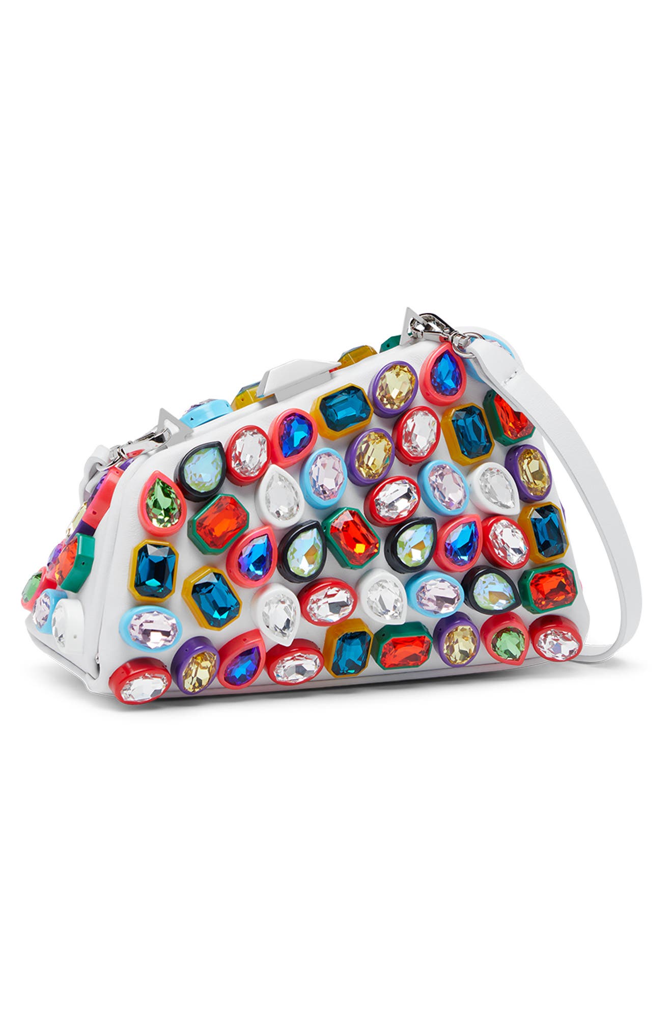 The Attico Midnight Rhinestone Frame Clutch, Alternate, color, 