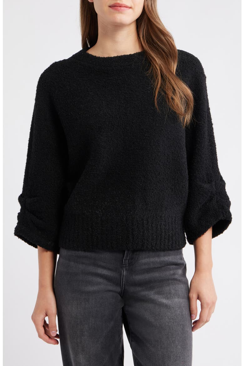 Bouclé Sweater, Main, color, BLACK