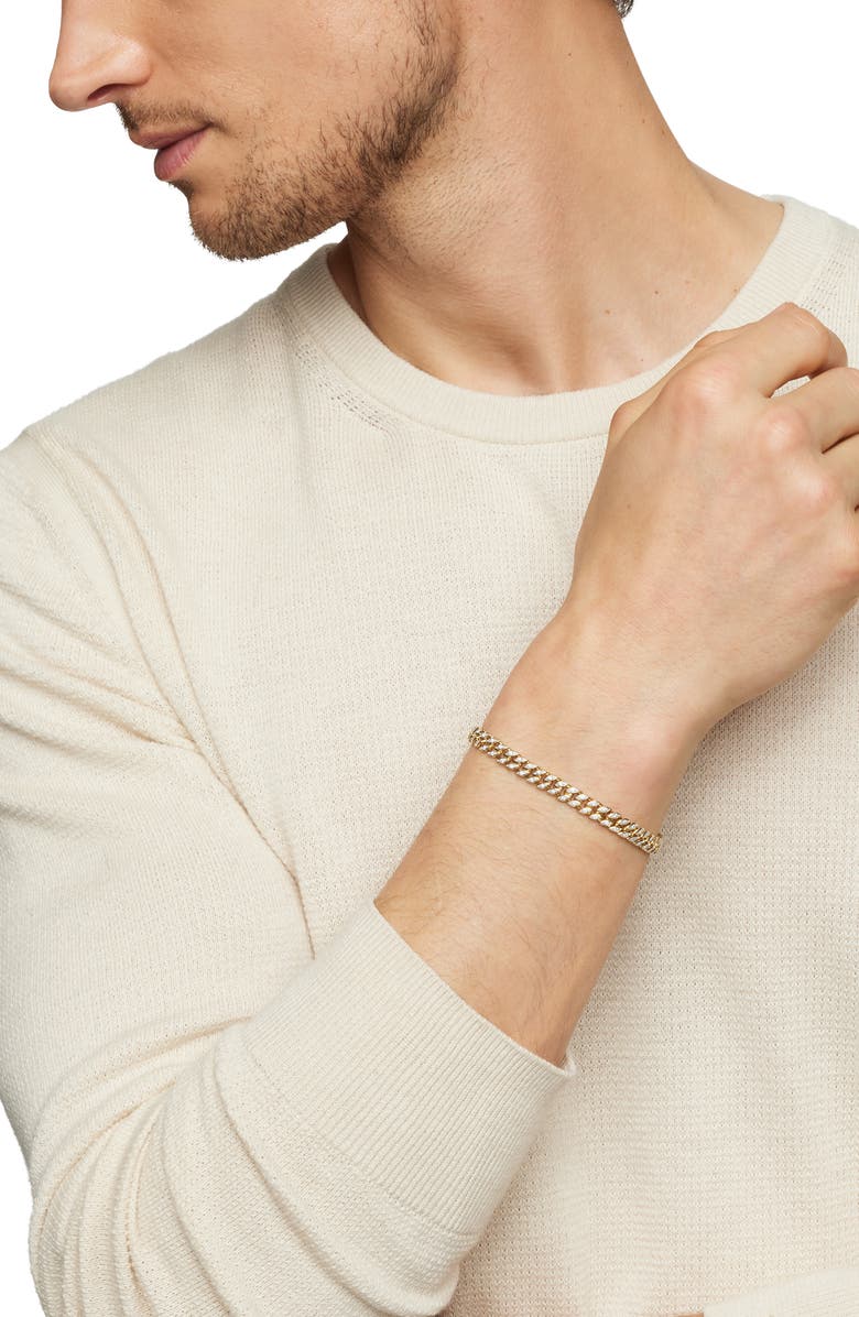 David Yurman Men's Pavé Diamond Curb Chain Bracelet, Alternate, color, 18K Yellow Gold/ Diamond