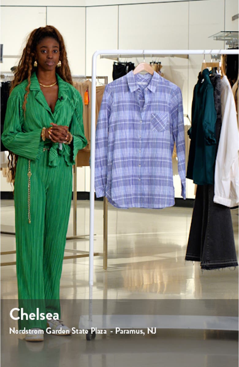 Germaine Plaid Non-Iron Button-Up Tunic Shirt, sales video thumbnail