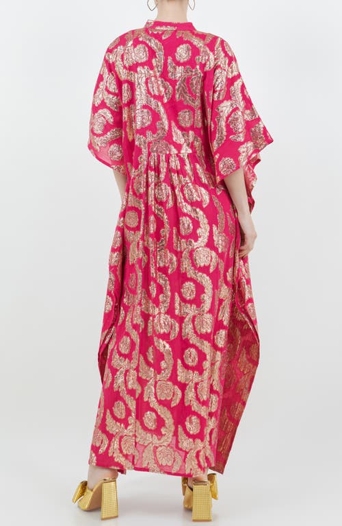 Meghan La Palm Springs Caftan Maxi Dress In Pomegranate Gold