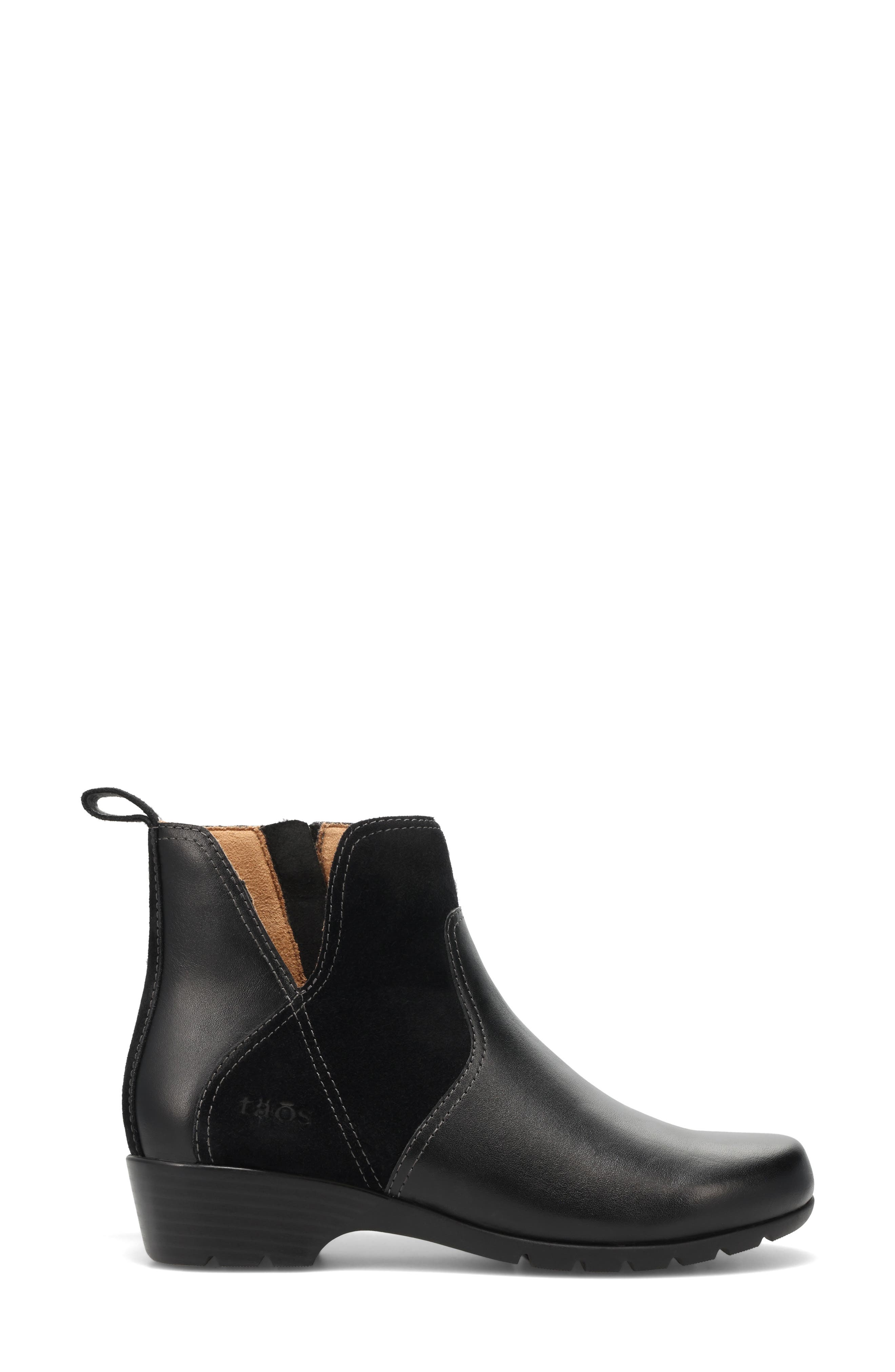 Edition Leather Bootie, Alternate, color, BLACK/ BLACK SUEDE