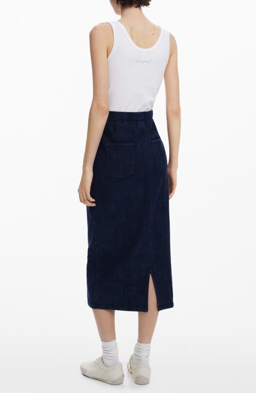Desigual Midi Tank Dress With Denim Skirt In Black