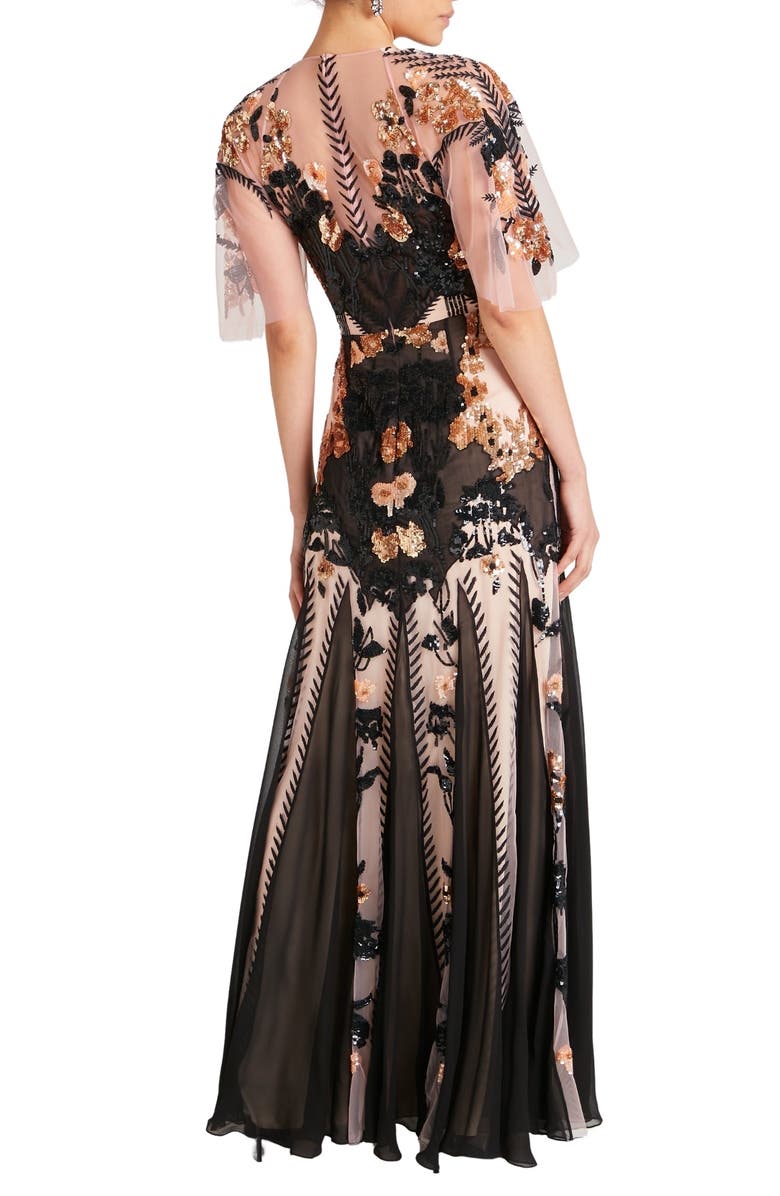 Temperley London Gilded Gown, Alternate, color, Almond
