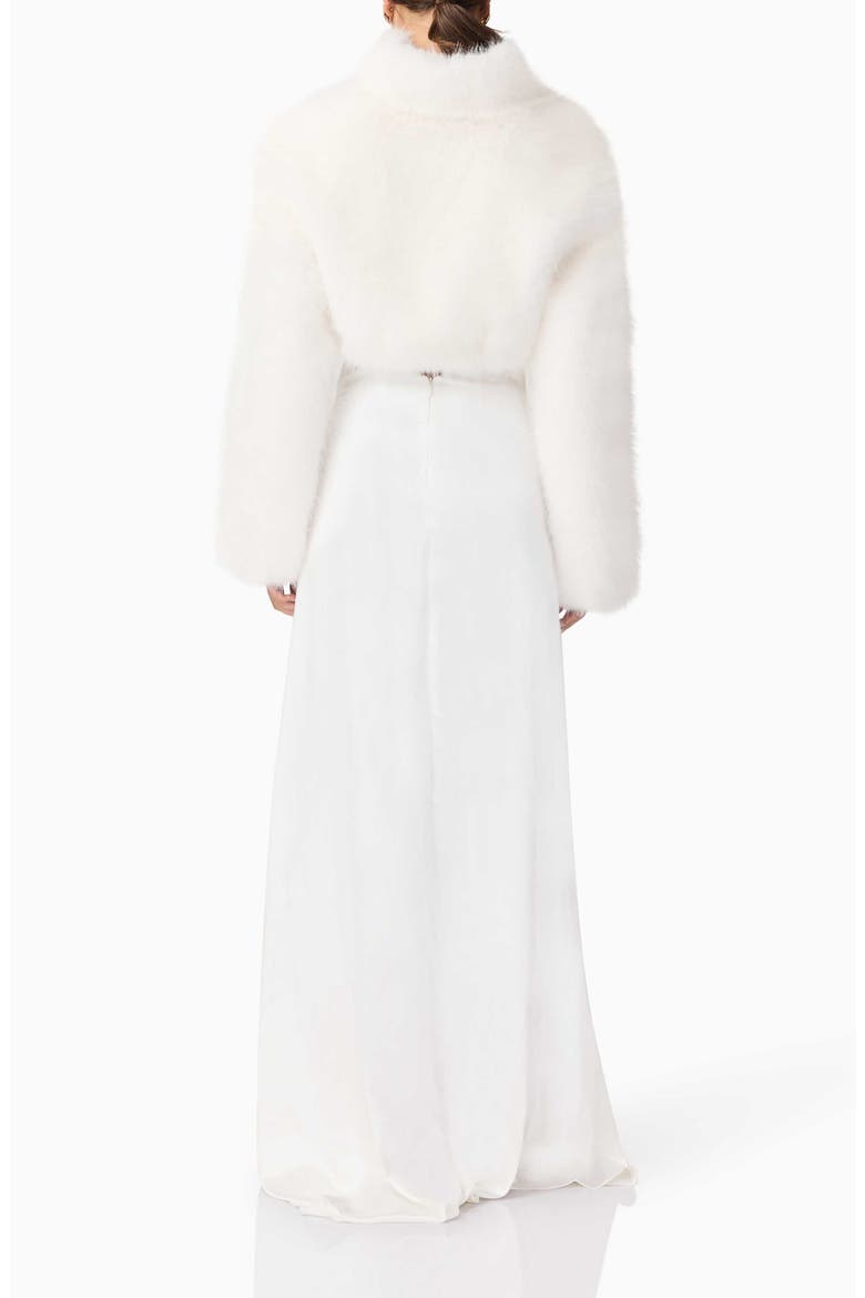 Lucyna Faux Fur Shrug, Alternate, color, WHITE