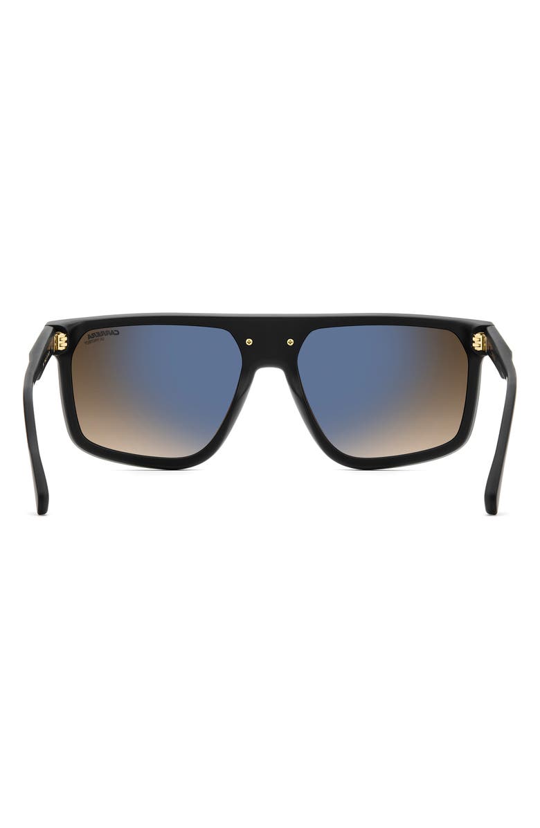 Carrera Eyewear Victory C 60mm Square Flat Top Sunglasses, Alternate, color, Matte Black/ Brown Green