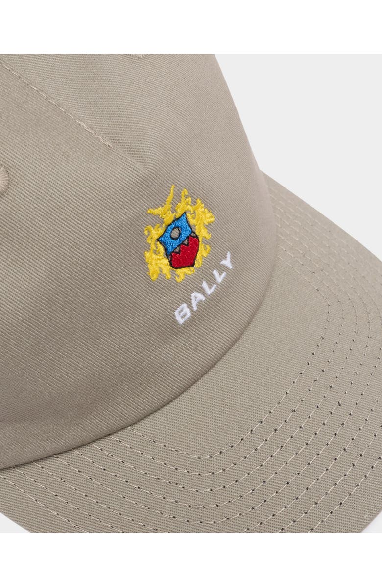 Bally Baseball Hat in Cotton With the Bally Crest, Alternate, color, Gray