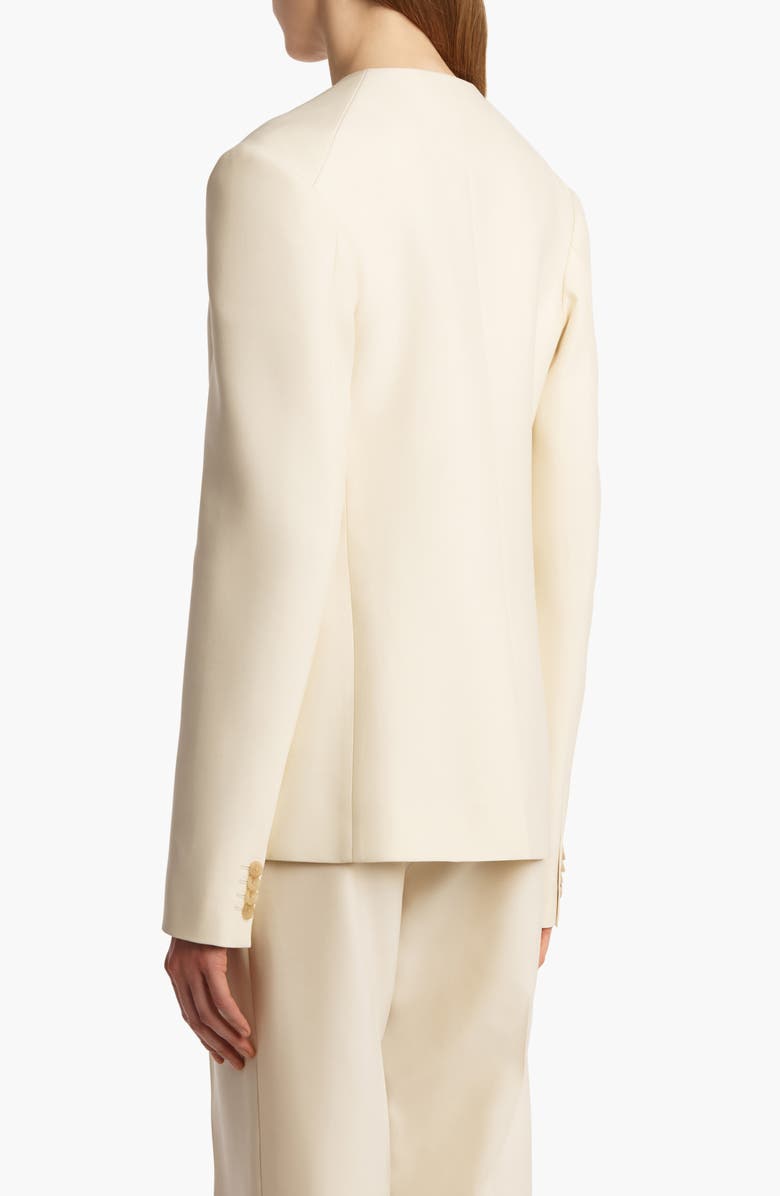Khaite Jameson Textured Faille Jacket, Alternate, color, Cream