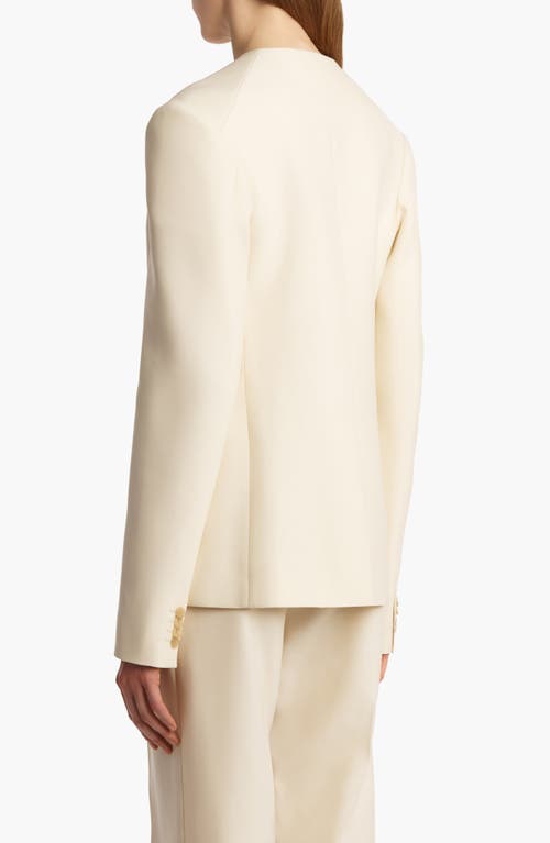 Khaite Jameson Textured Faille Jacket In Nude