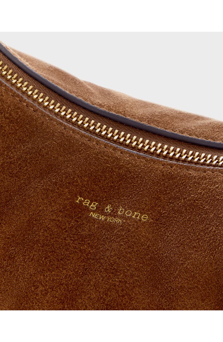 rag & bone Large Hudson Suede Hobo Bag, Alternate, color, Brown