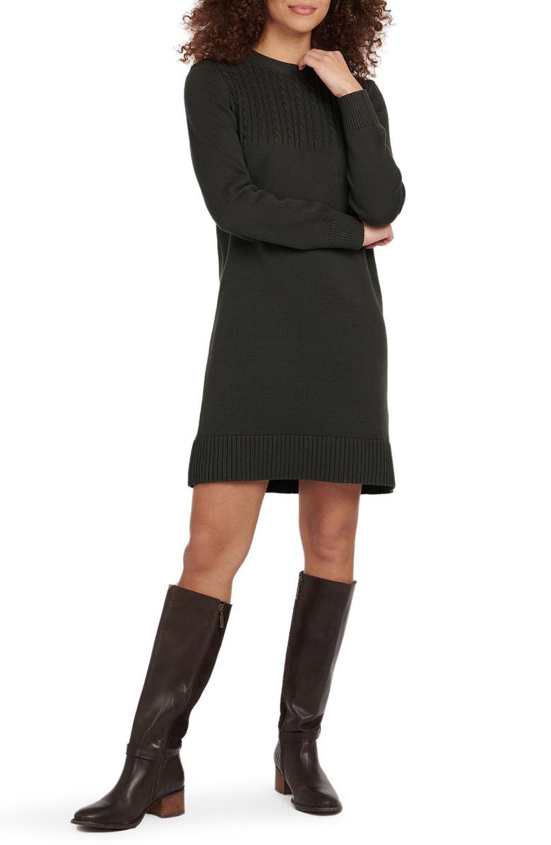 Barbour Stitch Guernsey Long Sleeve Sweater Dress, Main, color,