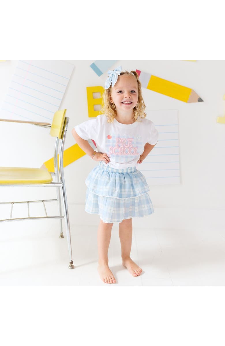 Sweet Wink Blue Plaid Skort, Alternate, color, Blue