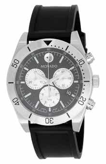 Movado Sportivo Museum Dot Chronograph Rubber Strap Watch, 44mm
