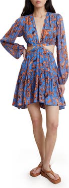 A.L.C. Izzy II Cutout Long Sleeve Silk Dress