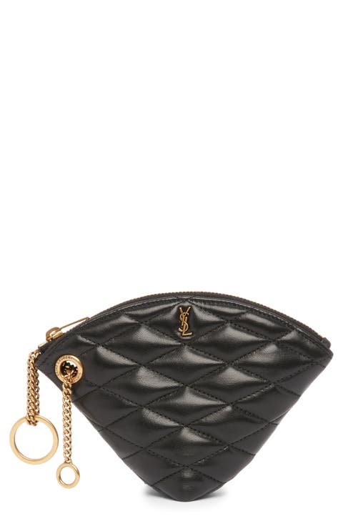 Sade Quilted Leather Triangle Coin Purse