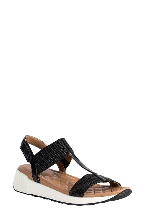 Claire T-Strap Wedge Sandal (Women) (Wide Width Available)