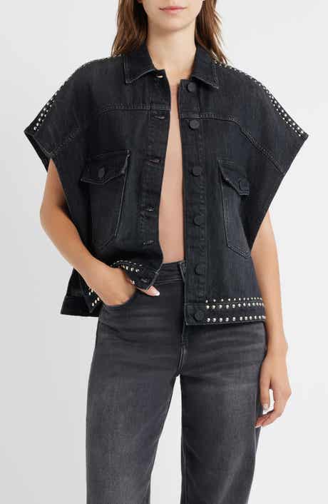Alba Stud Detail Sleeveless Denim Jacket