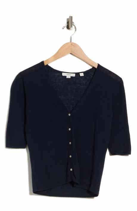 V-Neck Elbow Sleeve Cardigan