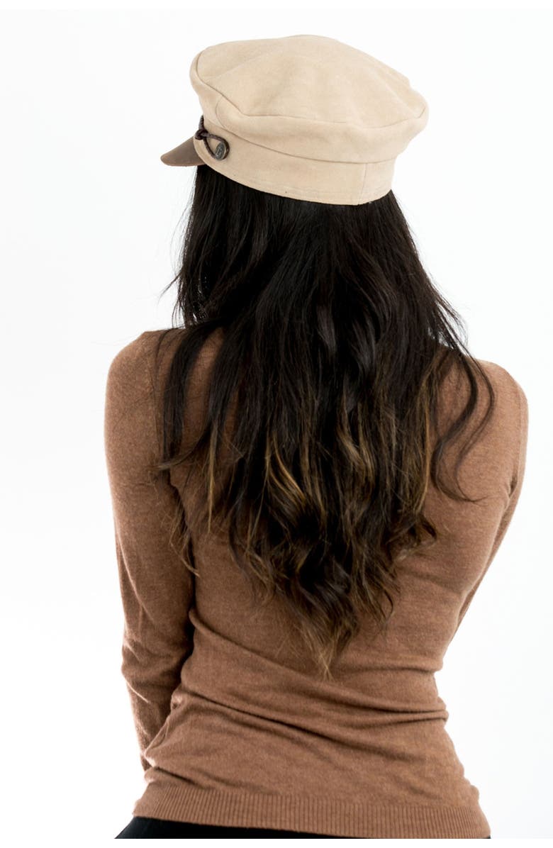 PETER GRIMM Lila Suede Newsboy Cap, Alternate, color, 