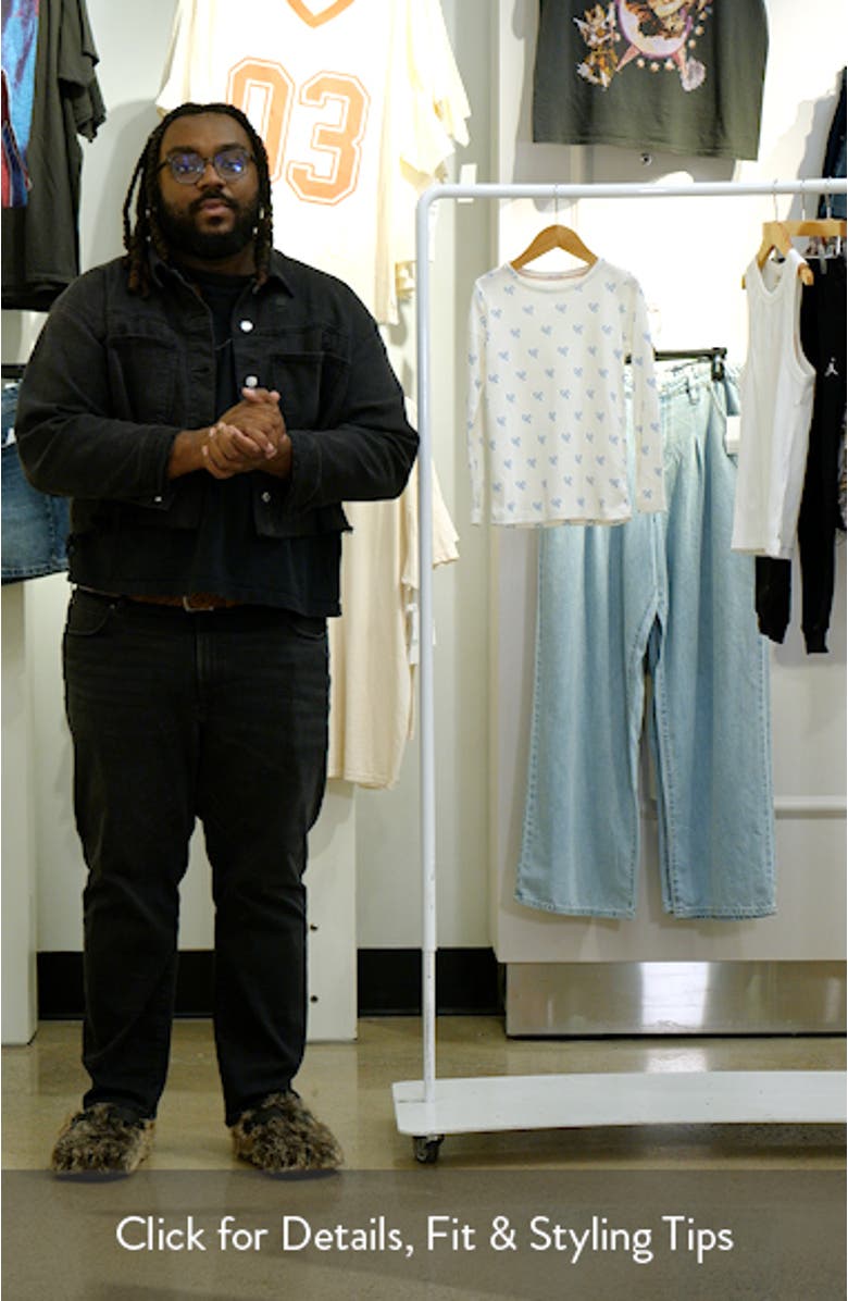 Kids' Bow Print Pointelle T-Shirt, sales video thumbnail