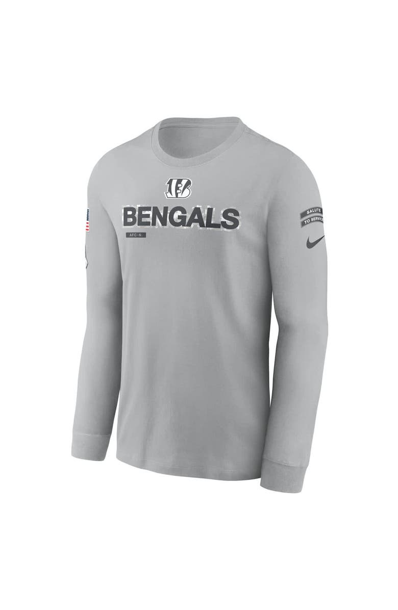 Nike Men's Nike Gray Cincinnati Bengals 2024 Salute To Service Long Sleeve T-Shirt, Alternate, color, 