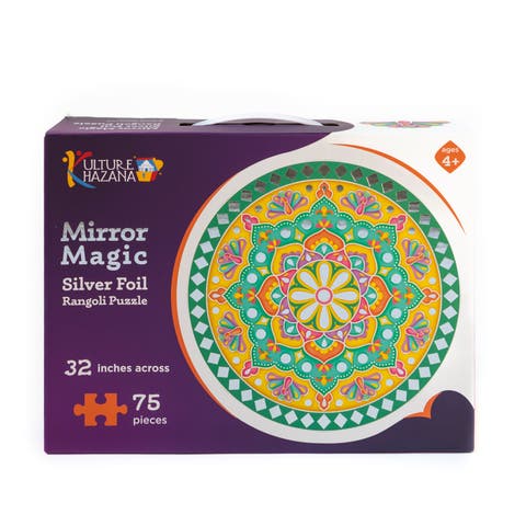 Magic Mirror Silver Foil Rangoli Puzzle - 75 pcs