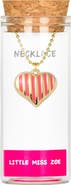 Little Miss Zoe Heart Charm Necklace in Gift Bottle