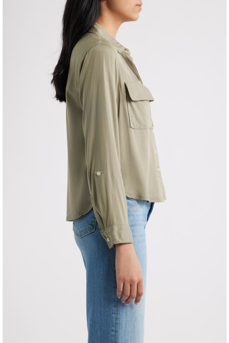 Felicity Button-Up Shirt, Alternate, color, OLIVINE