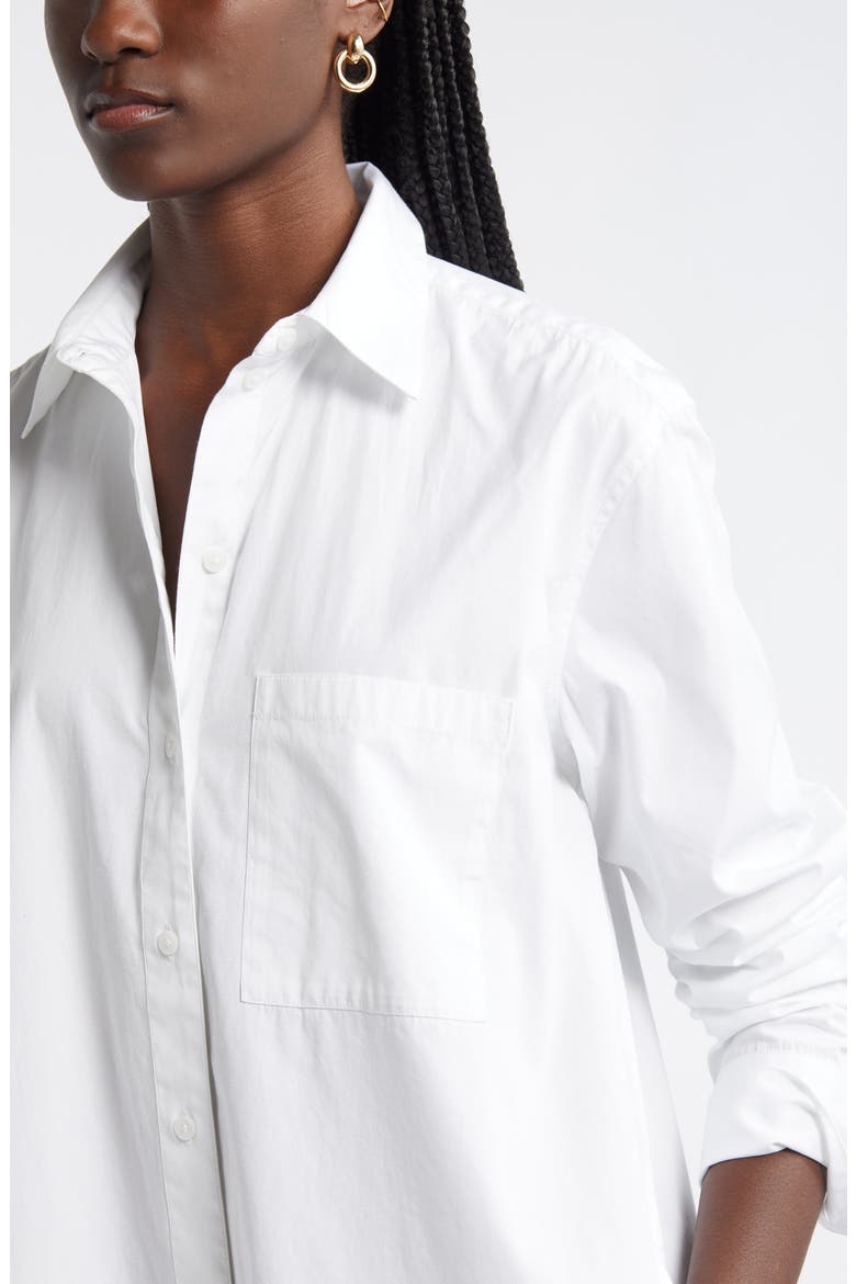 Long Sleeve High-Low Shirtdress, Alternate, color, WHITE