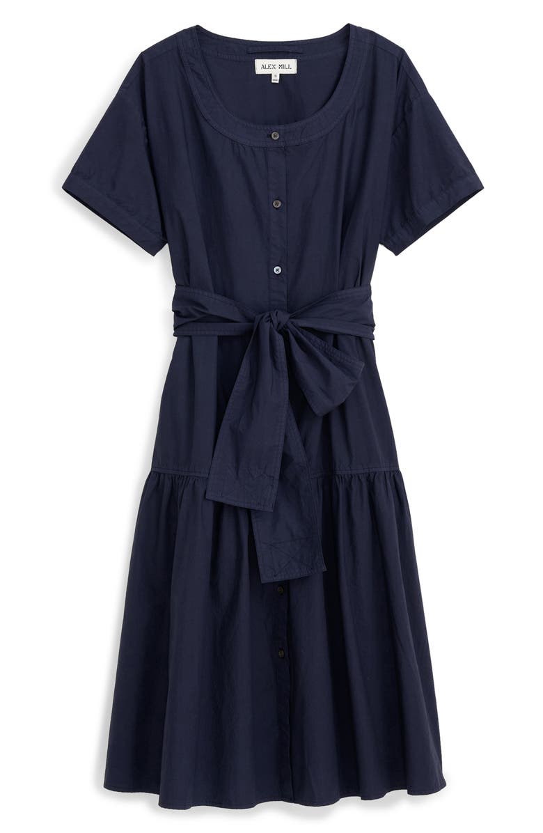 Alex Mill Josie Cotton Poplin Shirtdress, Main, color, Dark Navy