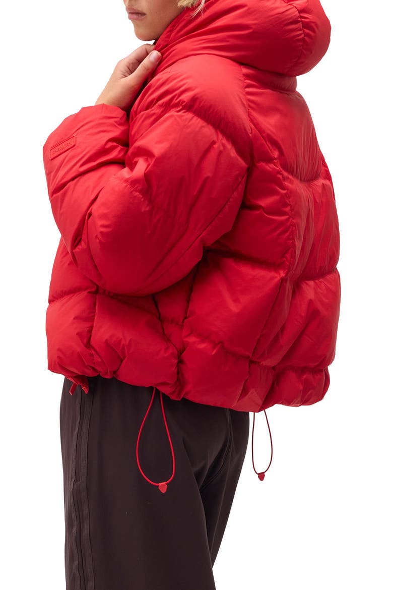 Louise Down Puffer Jacket, Alternate, color, ROUGE