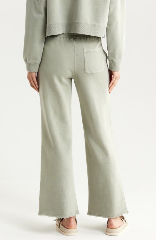 Marine Layer Cloud Nine Wide Leg Cotton Blend Fleece Pants In Shadow