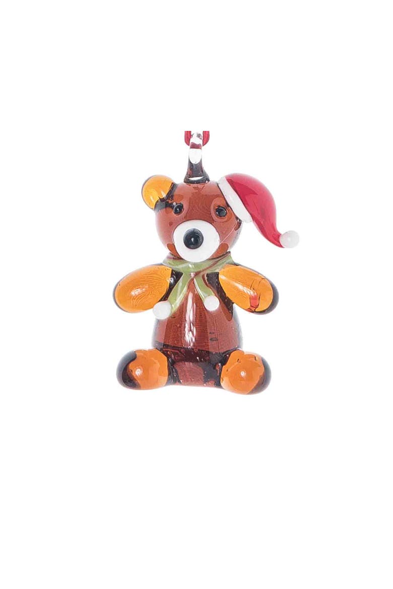 Glass Brown Bear Ornament, Alternate, color, Brown
