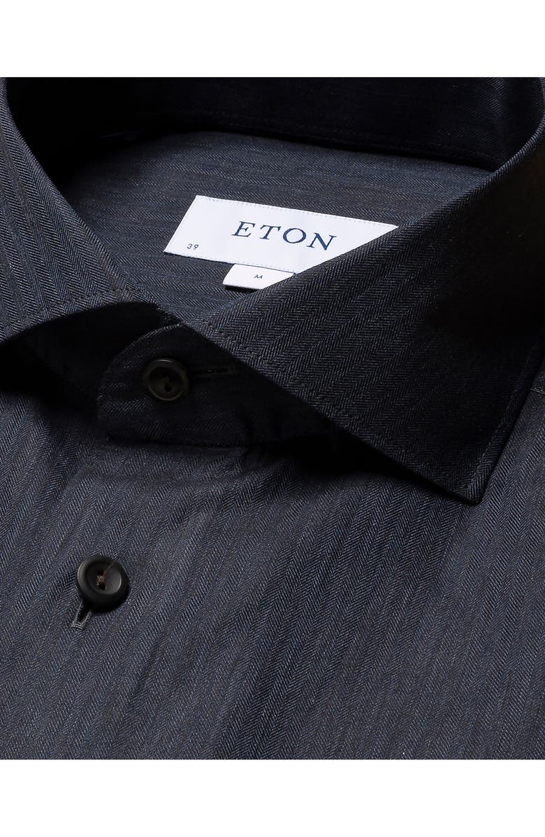 Eton Contemporary Fit Herringbone Weave Cotton Dress Shirt, Alternate, color, 