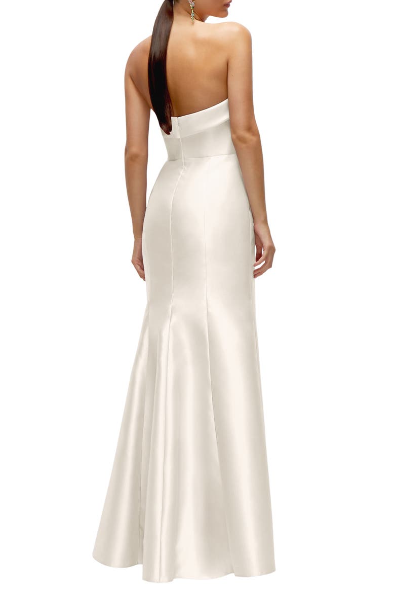Strapless Satin Trumpet Gown, Alternate, color, IVORY
