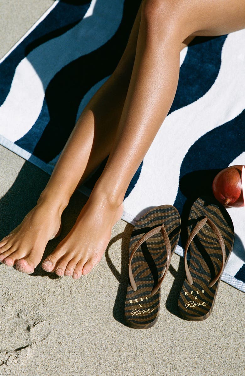 Slowtide Stripe Beach Towel, Alternate, color, Deep Pool