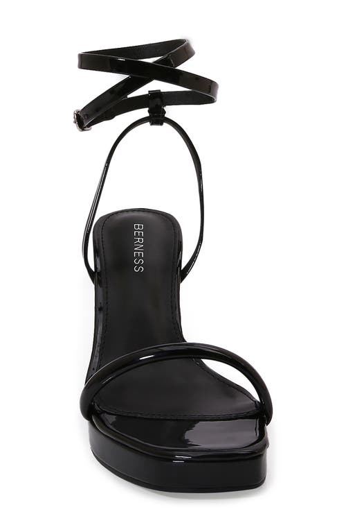 Berness Wraparound Ankle Strap Platform Sandal In Black