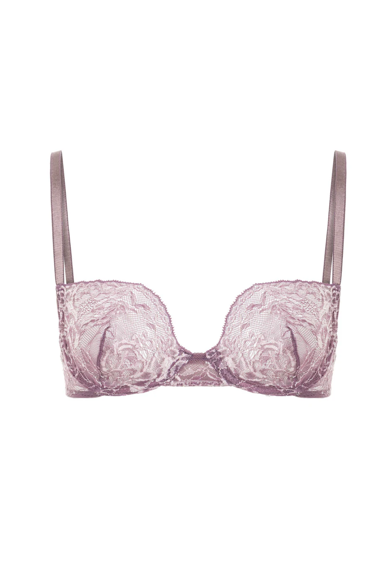 Lilly Sheer Lace Balconette Bra Underwire Unlined Luxury Support, Alternate, color, Pink