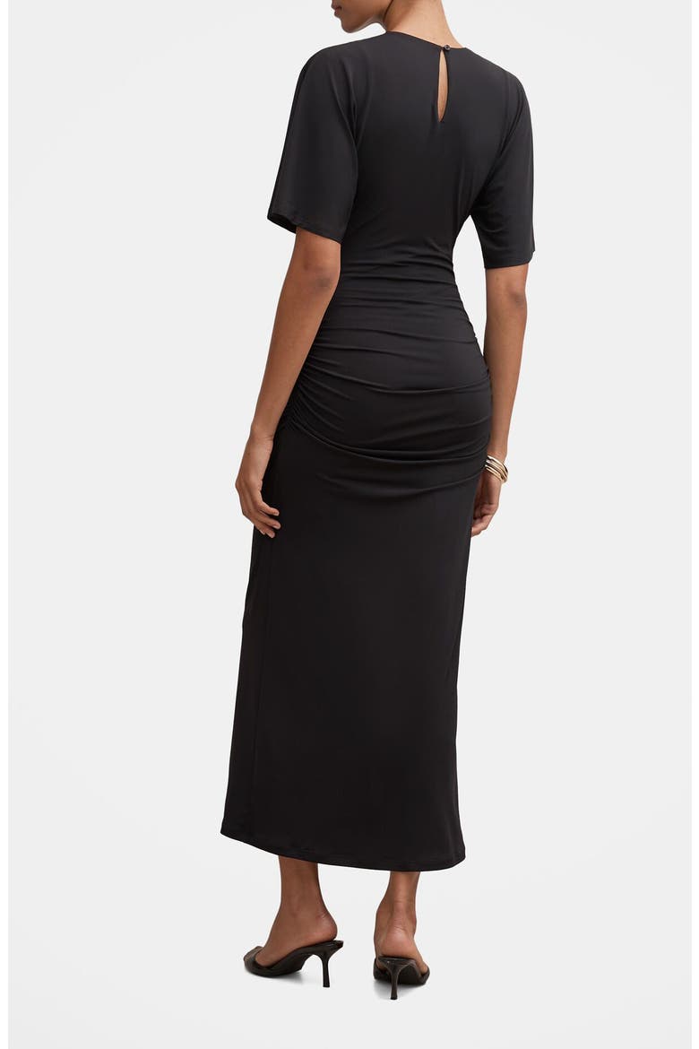 Colbie Jersey Midi Dress, Alternate, color, BLACK