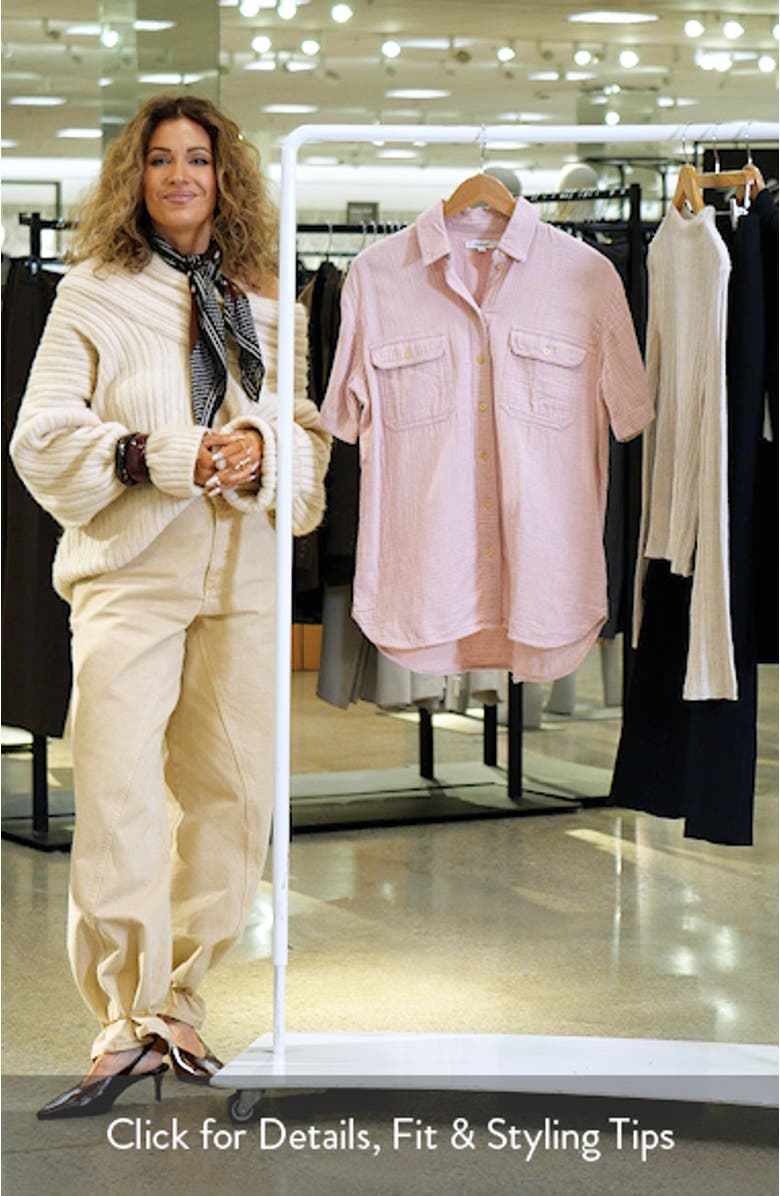 Lightspun Flap Pocket Short Sleeve Button-Up Shirt, sales video thumbnail