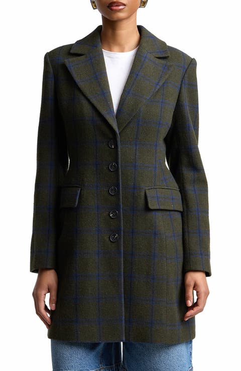 Sculpted Plaid Coat