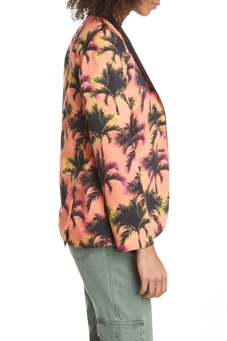 Coastal Palm Print Jacket, Alternate, color, PEACH PALMS