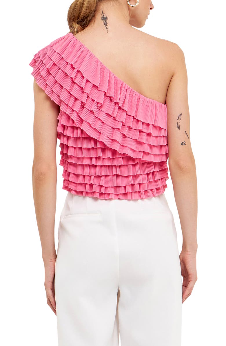 Endless Rose Ruffle One-Shoulder Top, Alternate, color, Pink