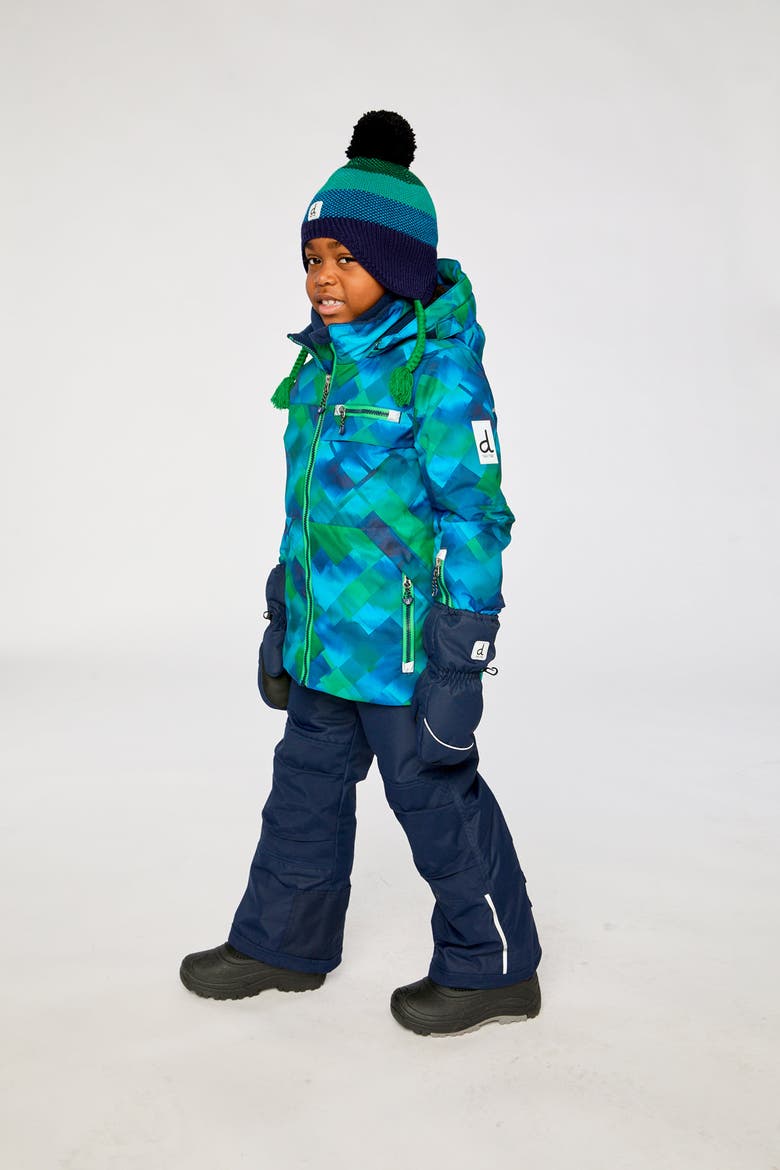Play Checkered Jacket & Pants Two Piece Snowsuit, Alternate, color, Blue and Green Checkered Print
