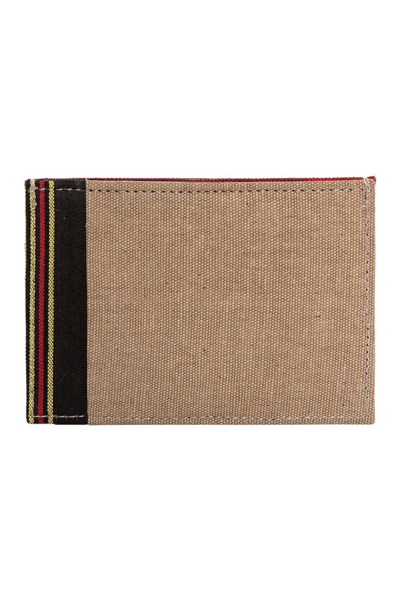 Leather Canvas Cardholder, Alternate, color, Red