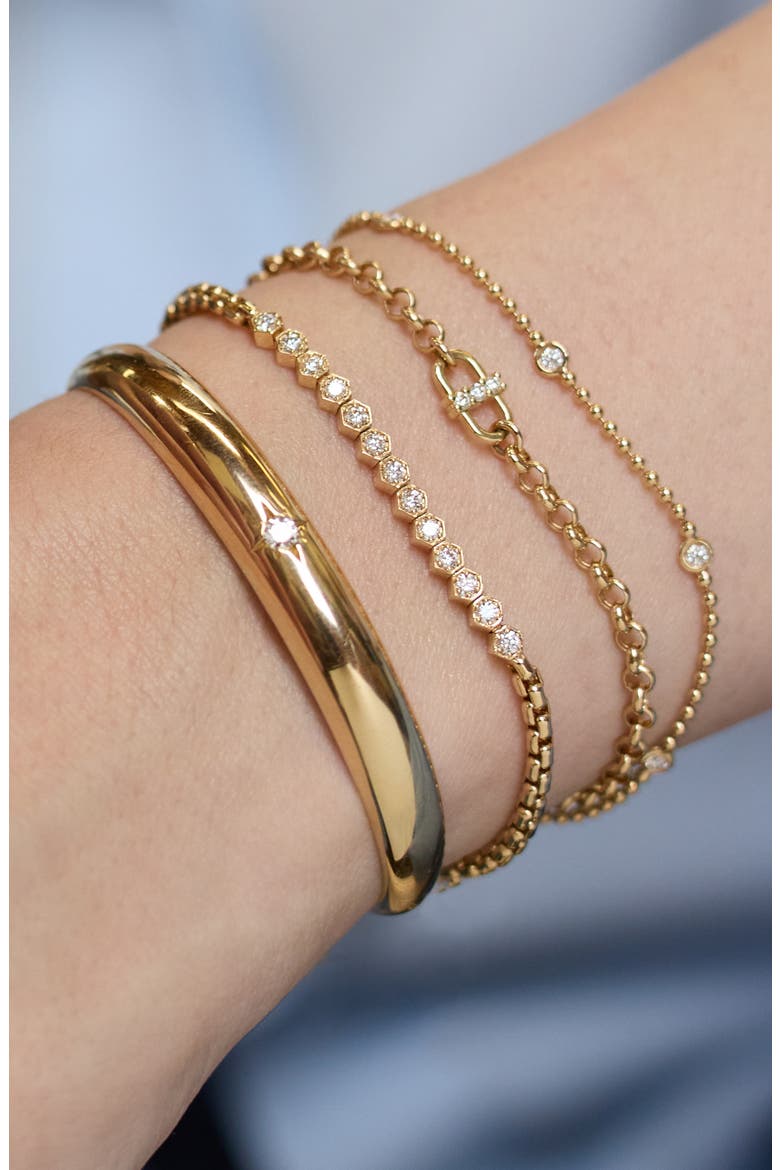 Diamond Link Rolo Chain Bracelet, Alternate, color, 14K YELLOW GOLD