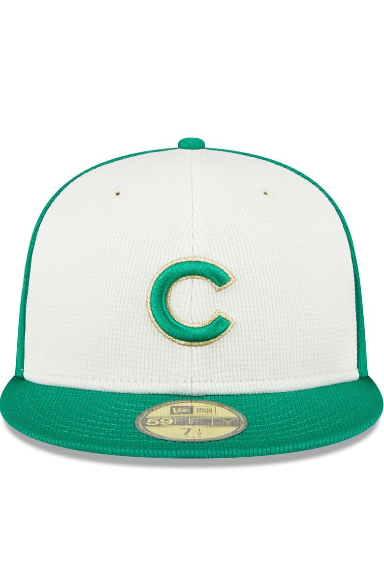 New Era Men's New Era White/Green Chicago Cubs 2024 St. Patrick's Day 59FIFTY Fitted Hat, Alternate, color, 